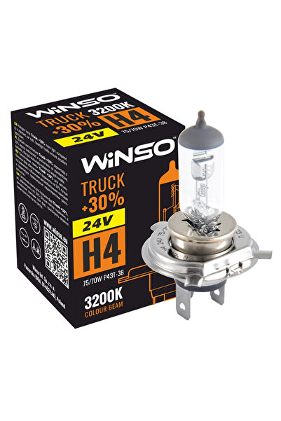 Winso Bec Αλογόνου Φωτιστικό Φορτηγού +30% H4 - 24V, 75/70W P43t-38 ●   3200K