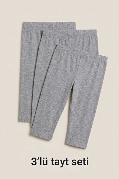 Brashop Women's 3-Piece Gray Plus Size Cotton Lycra Below Knee Capri Leggings...