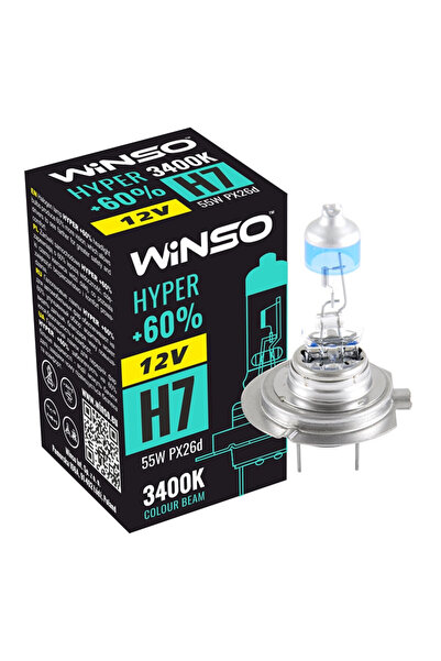 Winso Bec Halogen Hyper +60% H7 - 12V, 55W PX26d ●   3400K