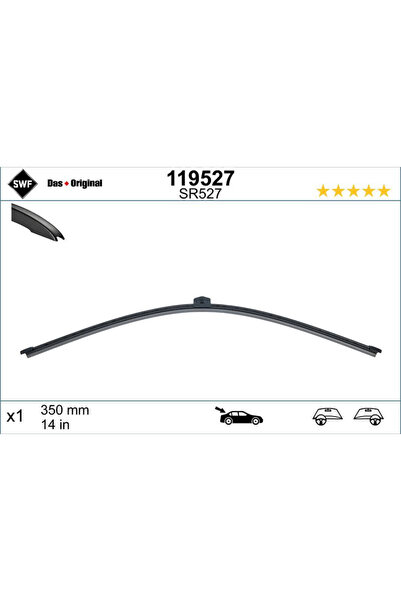 SWF Lamela stergator spate Wiper FB REAR LHD/RHD 350 mm