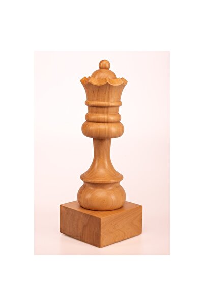 Sunrise Chess & Games Wooden chess trophy - White Queen (35 cm high)