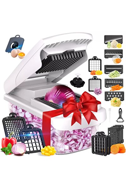 OricareFain Tocător de legume 15 în 1, Feliator multifuncțional de legume cu ...