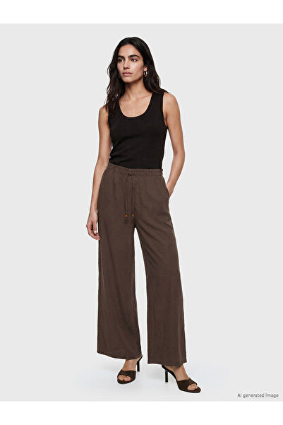 LC Waikiki Rmz Gi̇yi̇m Farkiyla Women's Wide Leg Pants with Waist Cord