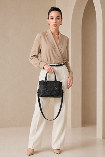 Just Polo Women's Hand and Shoulder Bag with Logo, Multi-Compartment, Zippere...