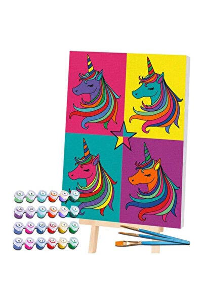 OEM Splat Planet Σετ Ζωγραφικής με Αριθμούς "Unicorn Pop Art" σε Καμβά με Τελ...