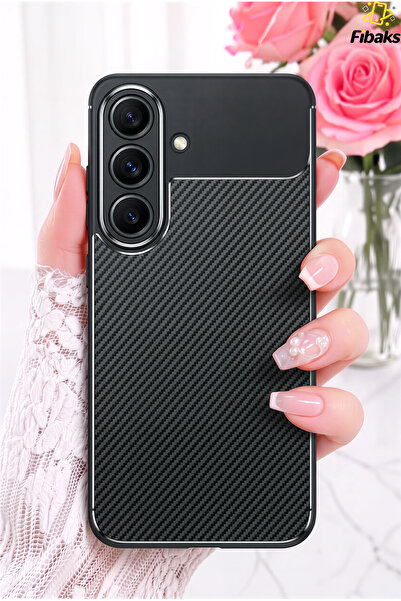 Fibaks Galaxy S26 Kılıf Kamera Çıkıntılı Karbon Desenli Renk Atmaz Koruyucu K...