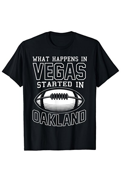 NOURAM Men'S Sporty Gift T-Shirt Featuring 'What Happens Vegas Started Oaklan...