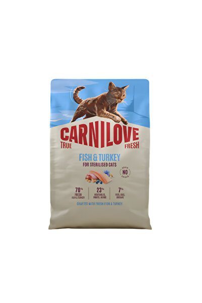 Carnilove طعام جاف للقطط المعقمة من ترو فريش بالسمك والديك الرومي 2 كجم