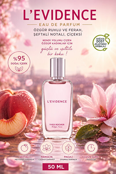 Yves Rocher Şeftali, Manolya ve Paçuli Notalı Özgür Ruhlu Ferah Çiçeksi Vegan...