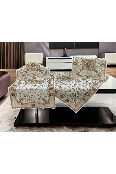 Linea Home ANANTI ΧΕΙΡΟΠΟΙΗΤΟ ΙΝΔΙΚΟ ΣΕΤ ΤΕΣΣΑΡΩΝ ΤΡΑΠΕΖΟΚΑΜΑΡΩΝΩΝ ΜΕ ΦΟΔΡΑ 1...