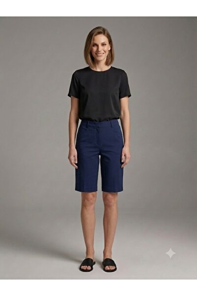 centilmen Tolga Saraçoğlu Women's Bermuda Fabric Shorts with Pockets 30209