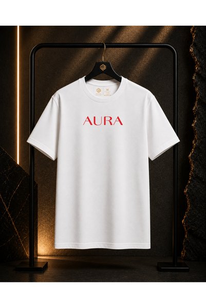 GOB Collection تي شيرت للجنسين باللون الأحمر مطبوع عليه Aura وBack Lotus مصنو...