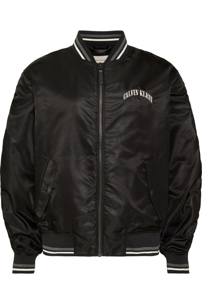 Calvin Klein Ls Men's Unlined Nylon Graphic Black Jacket