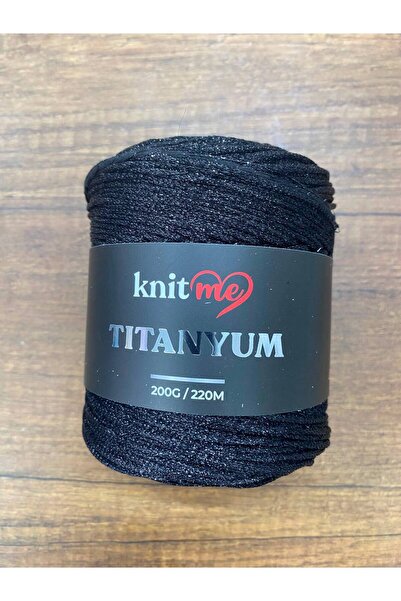 knitme Titanium Glitter Bag and Accessory Knitting Yarn 200 Gr Black No:4