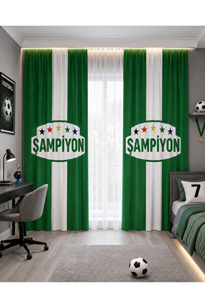 HOMESSA Champion Green White Star Double Winged Children's Room Background Cu...