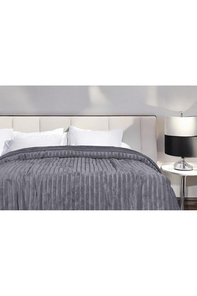 Linea Home Ανάγλυφη Βελούδινη Κουβέρτα LANE SILK TOUCH ΓΚΡΙ King Size 220X240...