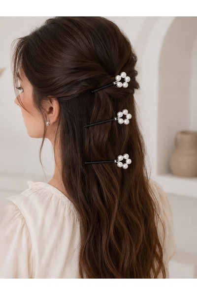 SmY Bag Design Hair Accessory Pearl Hairpin 3 Pcs