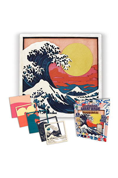 OEM Splat Planet Ξύλινο Σετ Χειροτεχνίας "Great Wave" 25x25cm