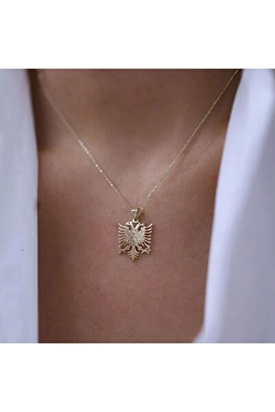 N!da Jewelry 925 Ayar Gümüş Çift Başlı Kartal Kolye
