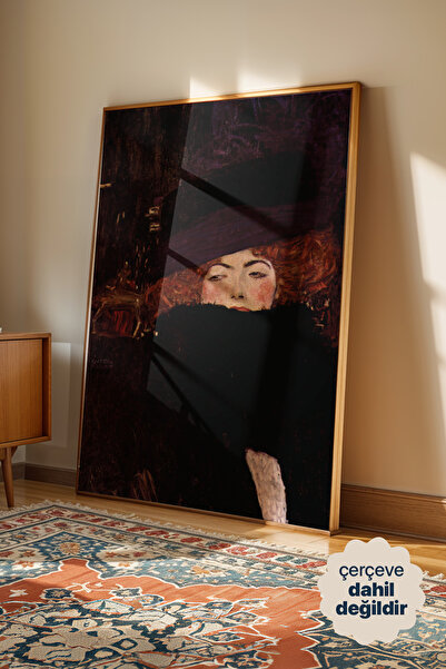 Persona Istanbul Gustav Klimt "Dame mit Hut und Federboa" - Sanat Posteri (Çe...