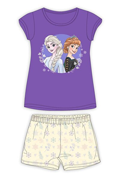 Disney Frozen Pijama de vară violetă 3-8 ani cu talie elastică și print mare ...