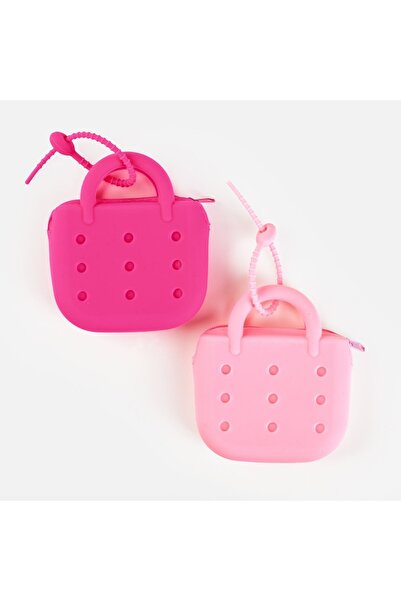 OEM Brelocuri-portofel din silicon roz și fucsia cu mânere - 2 bucăți