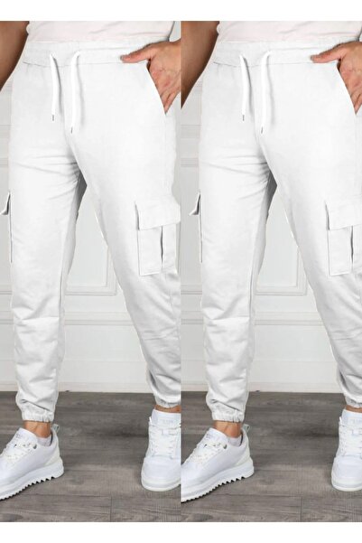 SURMARİ Set of 2 Unisex Cargo Pocket Elastic Leg Sweatpants