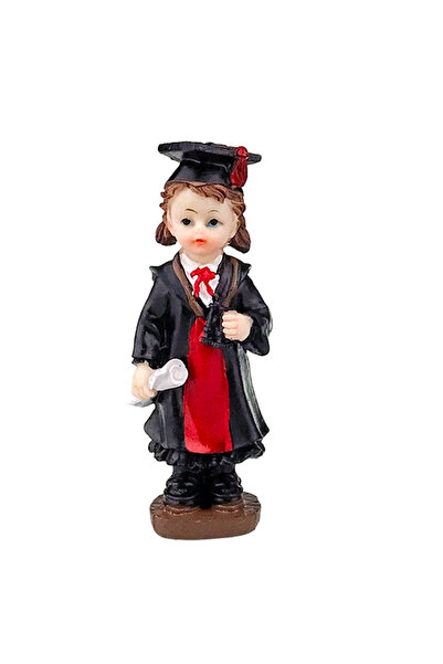 velve Figurina din rasina, absolventa cu diploma, 16 cm, negru-rosu