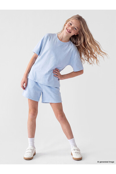 LC Waikiki Girl's Soft Touch Shorts Set