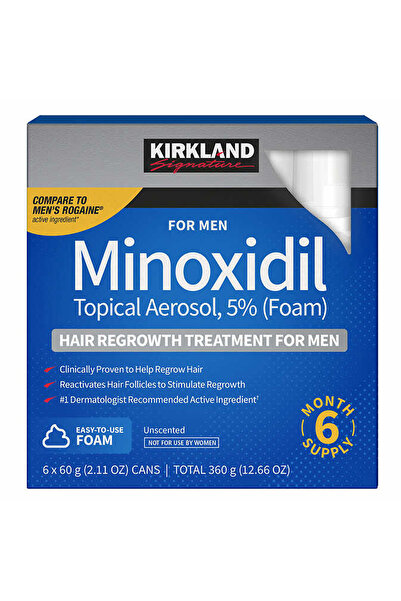 Kirkland Signature Set Minoxidil 5% Spumă, Tratament pentru căderea părului, ...