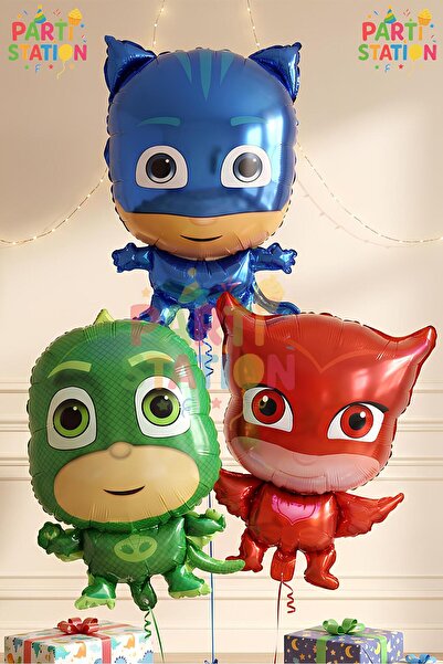 Parti Station PjMasks Balon Seti 3 Parça Kedi Çocuk Balon, Kedi Kız Balon, Ke...