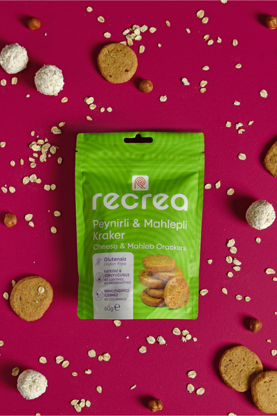 recrea snacks 1 Adet Glutensiz Peynirli & Mahlepli Kraker