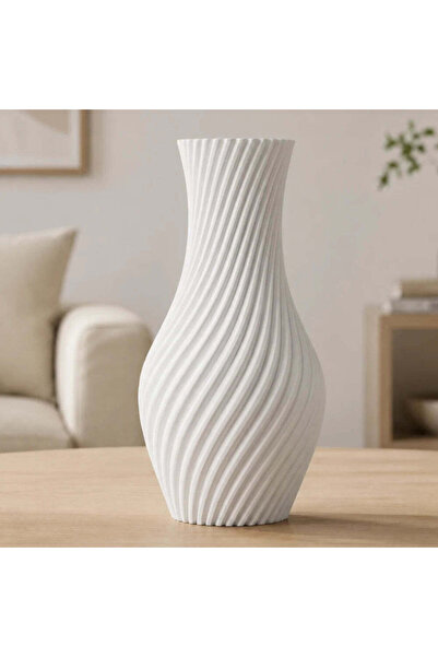 OEM Vaza alb mat tip amfora, 20 cm, ideala pentru flori artificiale