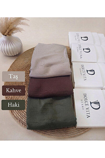 Altınoluk Tekstil Dolce Vita Orjinal Ütü Gerektirmeyen Bambu Kraş Şal 3'lü Paket