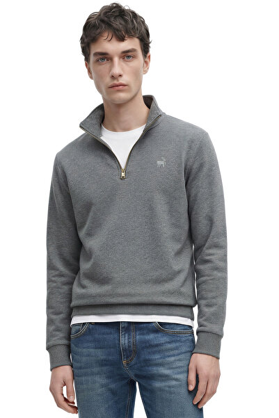 AJ X GF Premium Men's Zip-Collar Long Sleeve Sweatshirt Espa