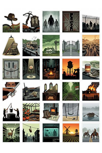 Store 30 Adet The Walking Dead Temalı Sticker Seti - Laptop Defter Telefon İçin