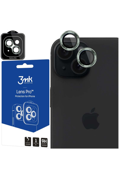 3MK Protecție lentile pentru Apple iPhone 15, protecție din sticlă cu reziste...