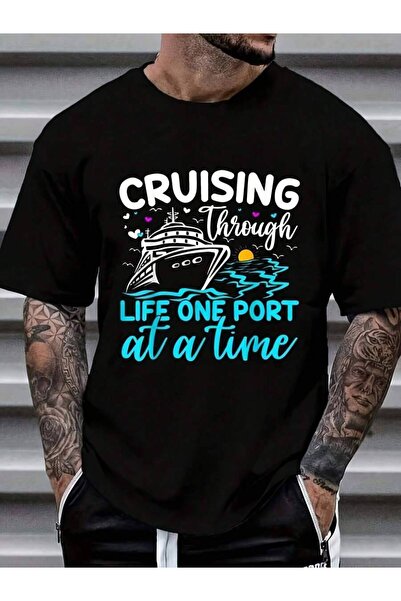 Astogria13 تي شيرت بطبعة "Cruising Through Life One Port At A Time Cruise Shi...