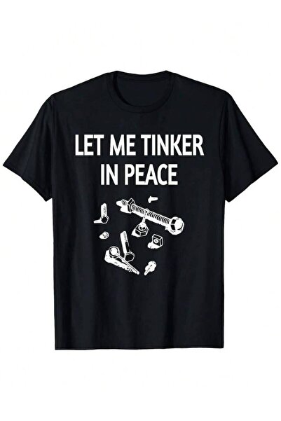 01THEONE تي شيرت بطبعة "Let Me Tinker In Peace" للرجال والنساء، تصميم هندسي ف...