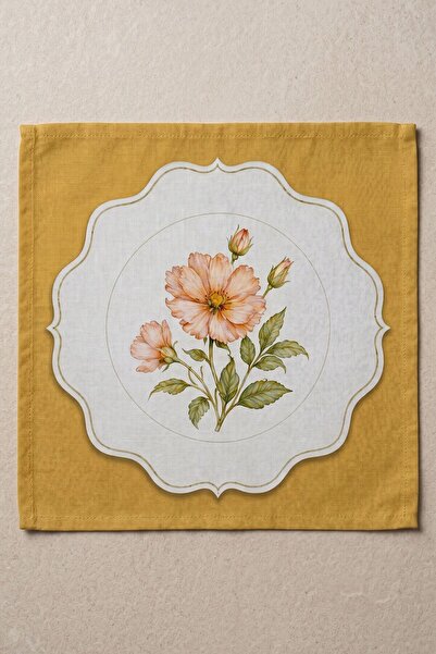 dekomall home & living Σετ χαρτοπετσετών vintage πορσελάνης μουσταρδί 6 τεμαχίων