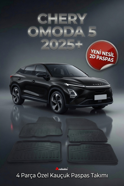 Arabaks CHERY OMODA 5 2025+ 4 Parça YENİ NESİL 2D Kauçuk Paspas Takımı - Özel...