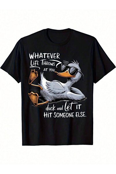 4CR Funny Ducks Graphic T-Shirt Men "Whatever Life Throws At You" Humorous Fa...