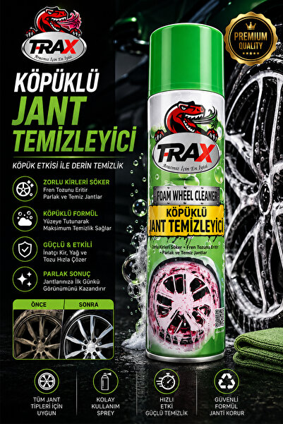TRAX Premium Oto Araç Jant Temizleyici Köpük Jant Temizleme Aerosol 500ml