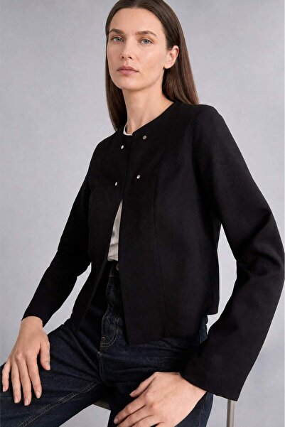 DeFacto Regular Fit Crew Neck Long Sleeve Black Jacket H9493Ax26Au