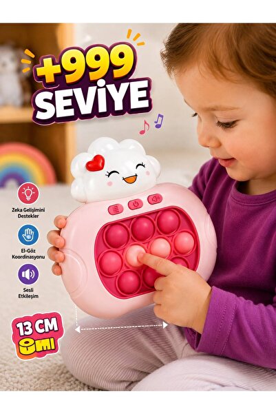 scntoys Işıklı Ve Sesli Hızlı Popit Oyuncak El Konsolu 999+ Seviyeli 4 Farklı...