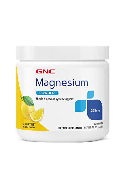 GNC Magneziu Pudra cu Aroma Naturala de Lamaie 222g