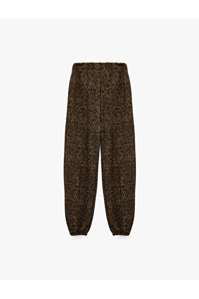 Koton Patterned Jogger Pants with Elasticated Cuffs and Pockets
