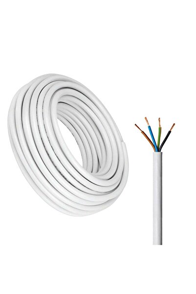 Duravel 4-Core Electrical Cable, White PVC Insulated Power Wire, Flexible Cop...