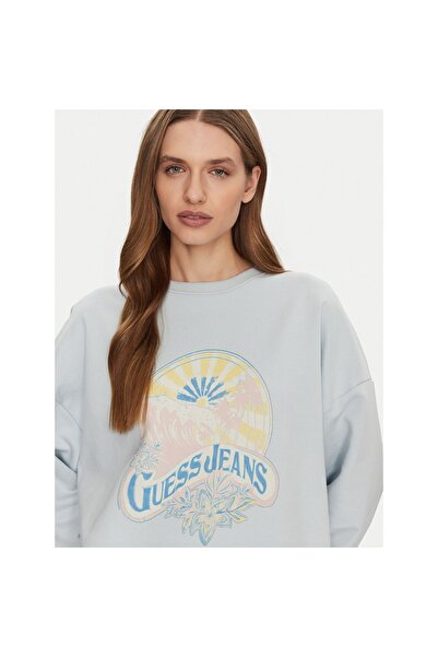Guess Jeans Γυναικεία Μπλούζα W5GQ16K68I4 Μπλε