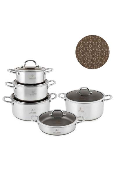 Lifesmile Life Smile Hybrid Stainless Steel Cookware Set – Non-Stick, Inducti...
